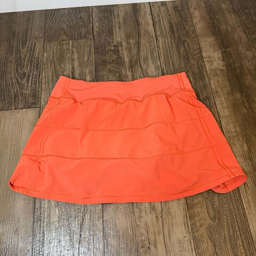Lululemon Pace Rival Mid-Rise Skirt Size 6 Neon Coral Athletic Skort